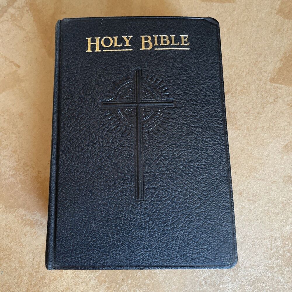 Vintage Holy Bible New Catholic Edition Illustrated Gold Edges 1956